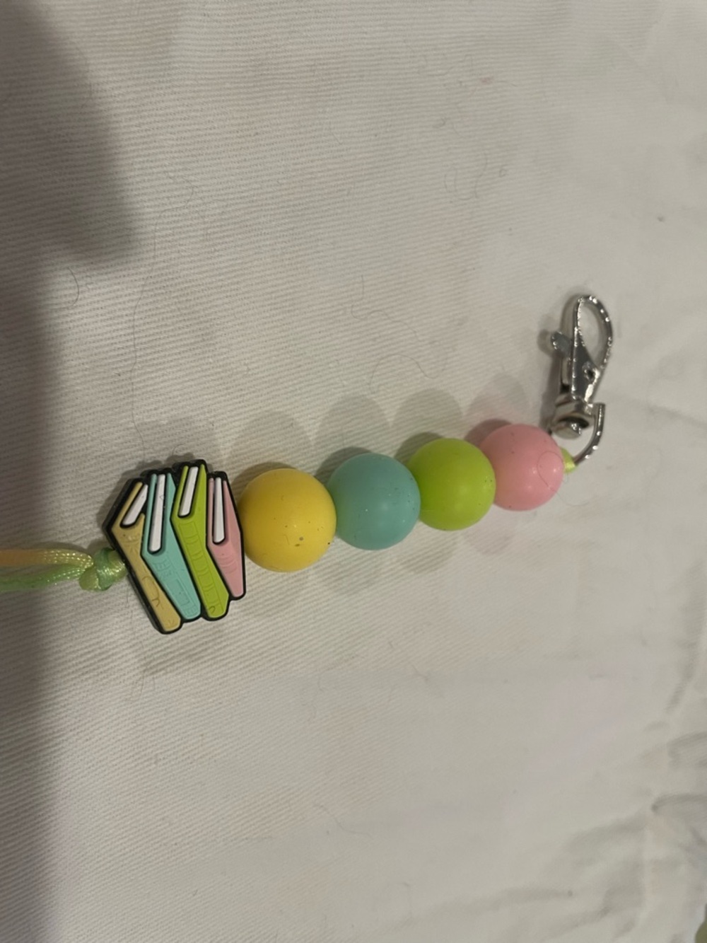 Bookish Bag Charm - Pink, Green, Yellow, Teal